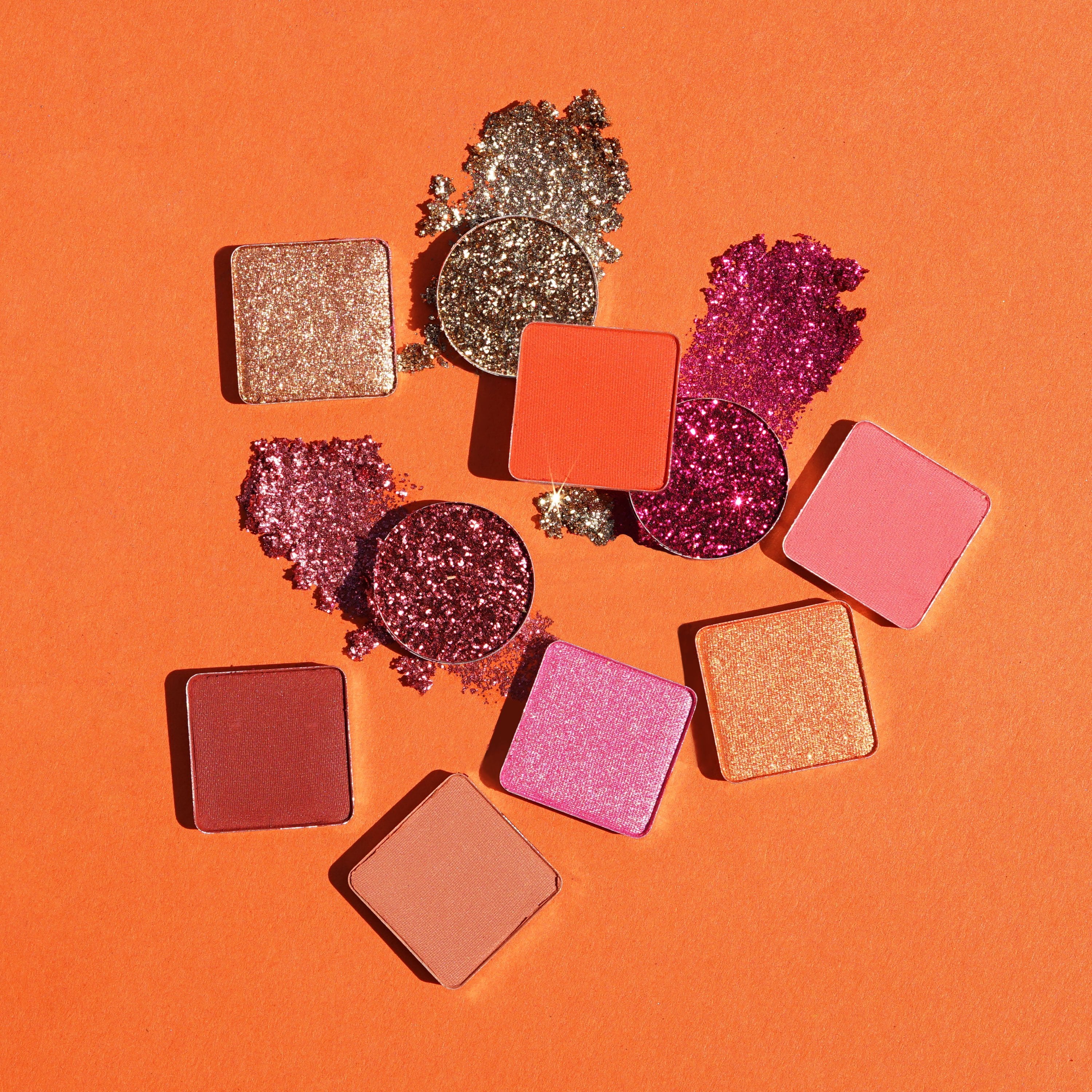 Close-up of Kara Beauty's Sweetest Treat eyeshadows and glitter