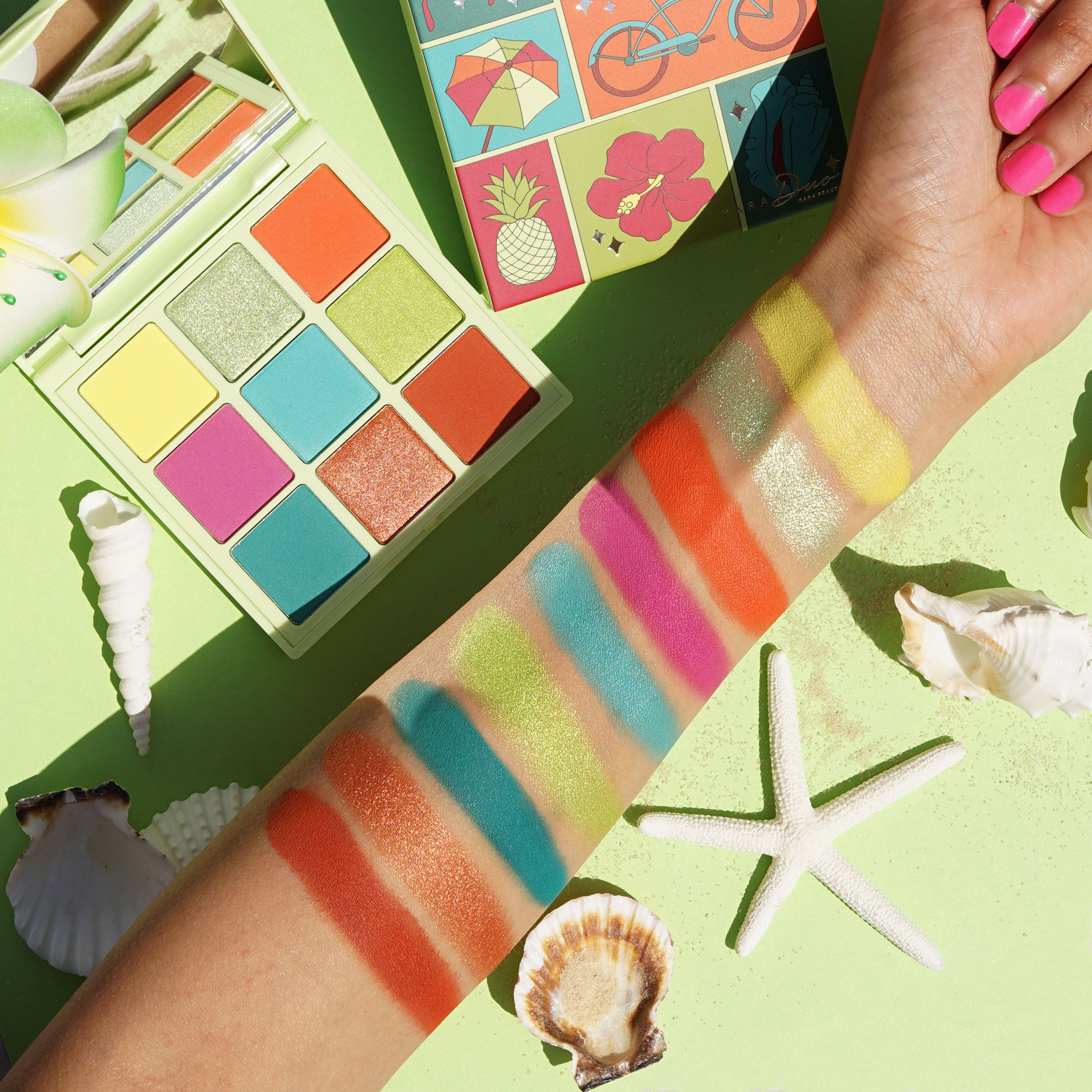 ES123 Beach Bum vegan eyeshadow mini swatches