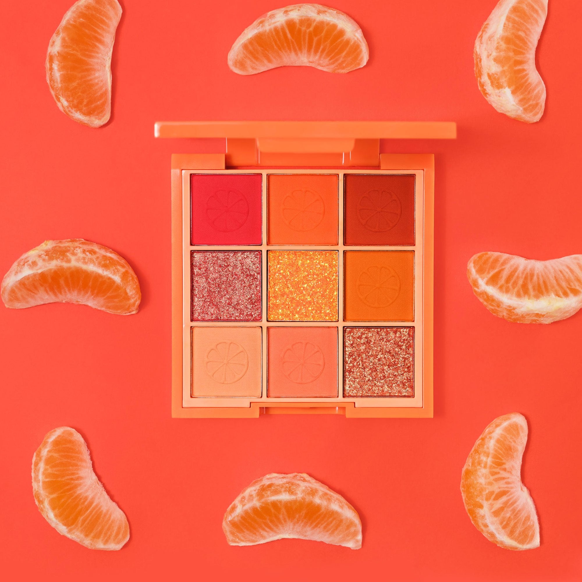 Tangy tangerine scented nine pan eyeshadow palette