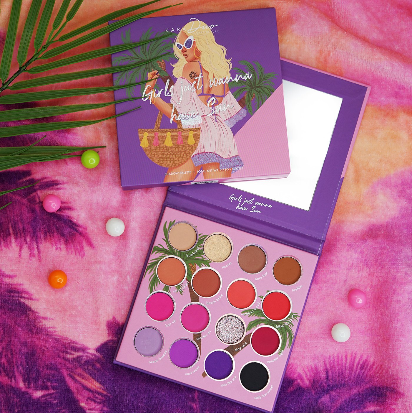 Kara Beauty's Girl Just Wanna have Sun beach-themed 16-Shade Multi-Finish Eyeshadow Palette