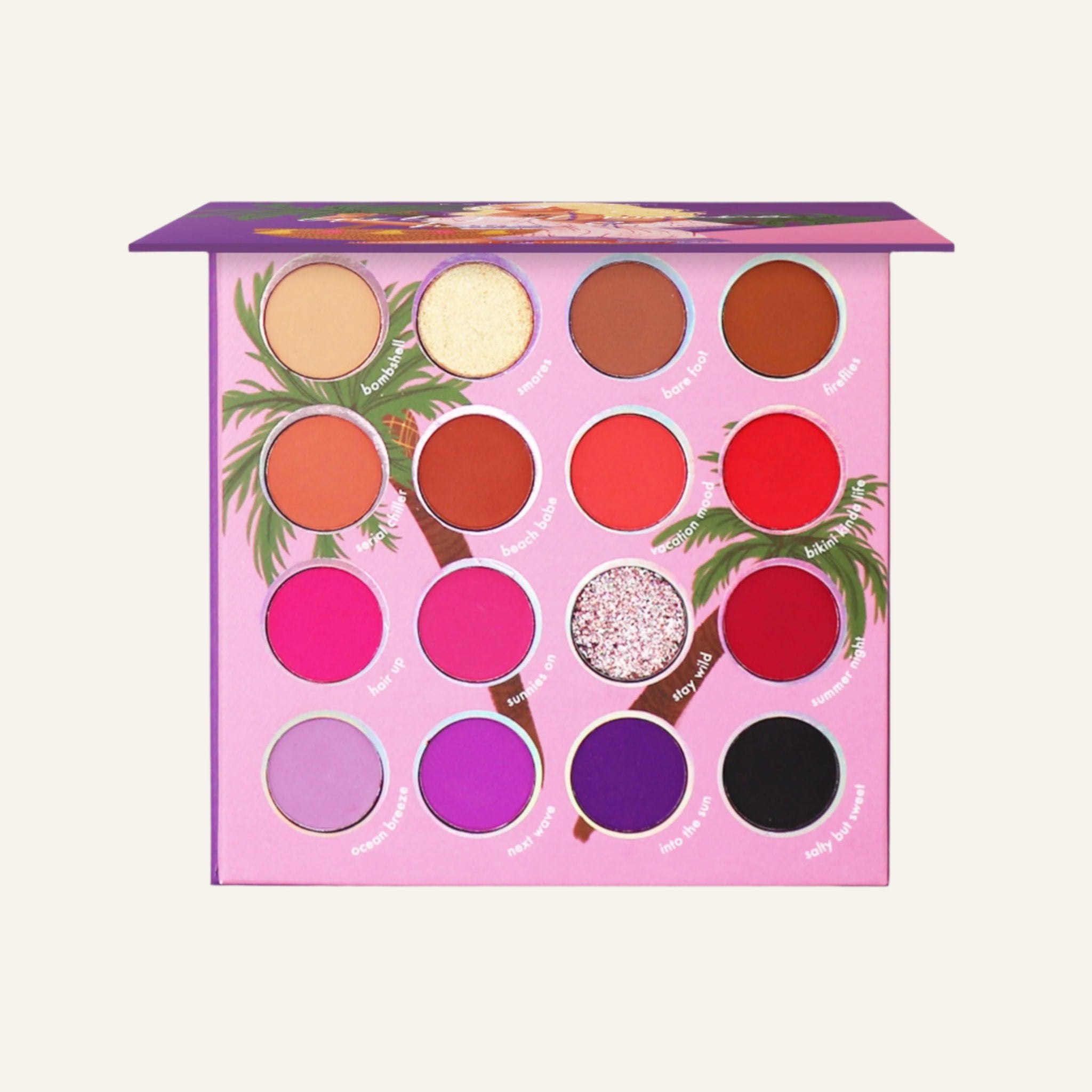 Kara Beauty's Girl Just Wanna have Sun beach-themed 16-Shade Multi-Finish Eyeshadow Palette 