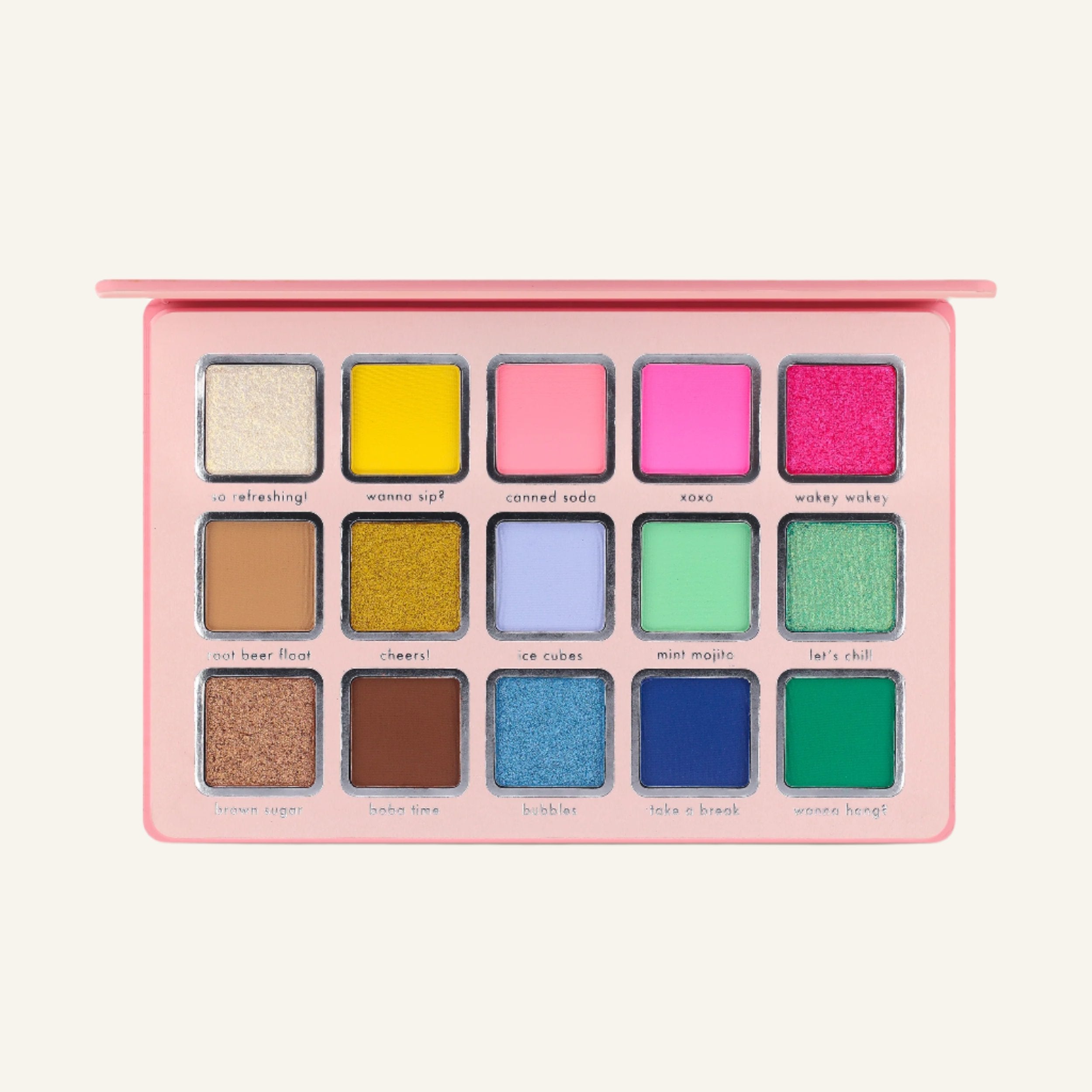 Kara Beauty's sip Sip Hooray 15-Shades Soft Drink Themed Eyeshadow Palette