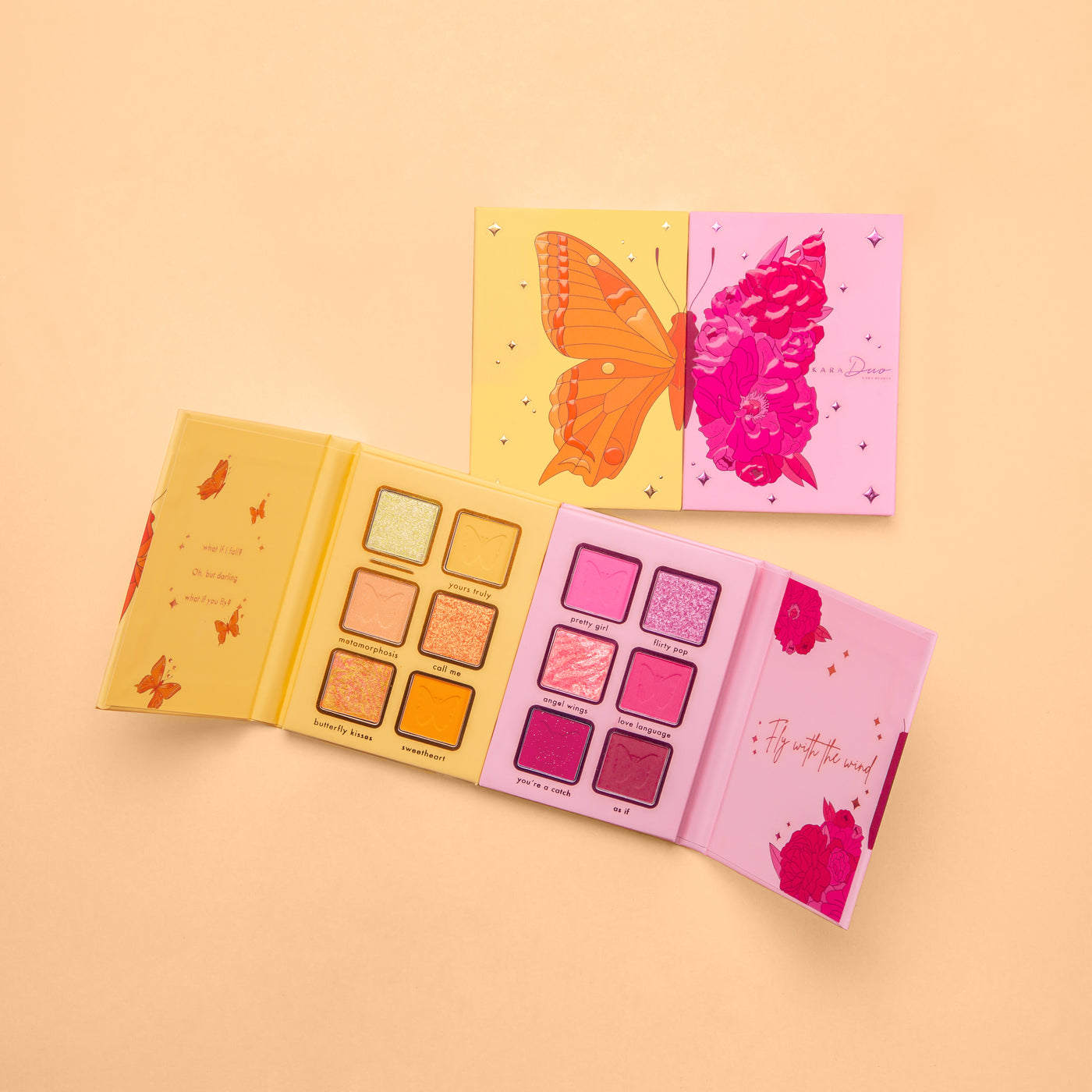 Kara Beauty's Fly with the Wind butterfly theme detachable Vegan eyeshadow palette
