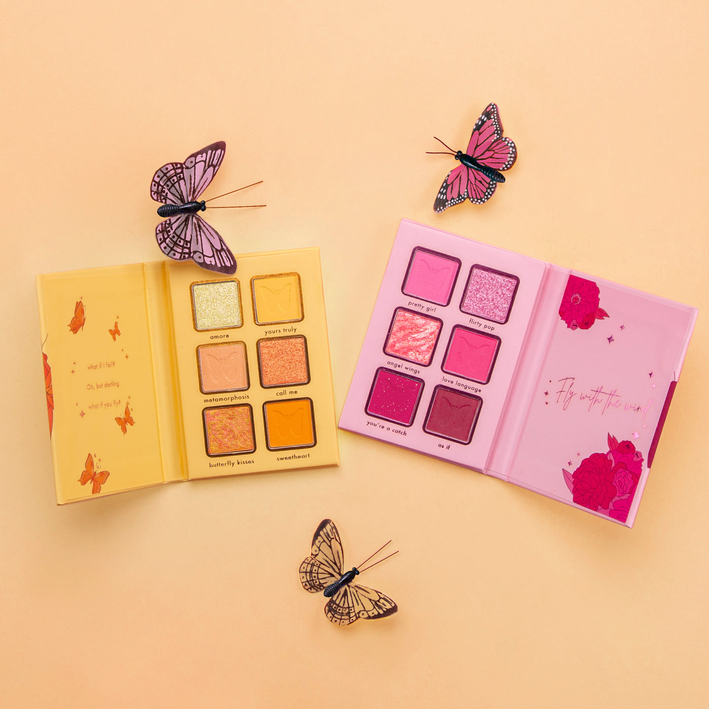 Kara Beauty's Fly With The Win Butterfly theme Vegan detachable Eyeshadow Palettes 