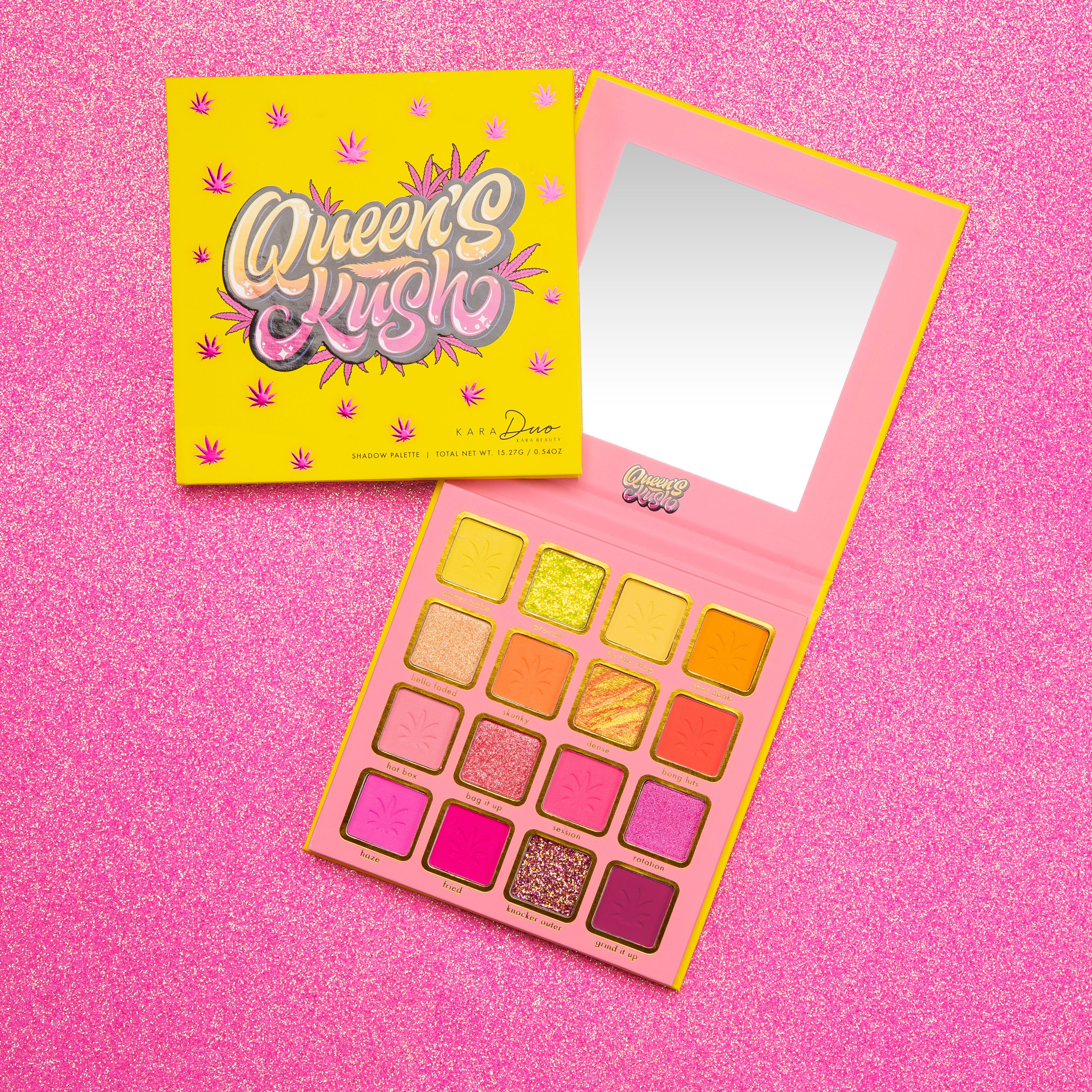 Kara Beauty's Queen's Kush 24-Shade  Cannabis inspired vegan eyeshadow palette
