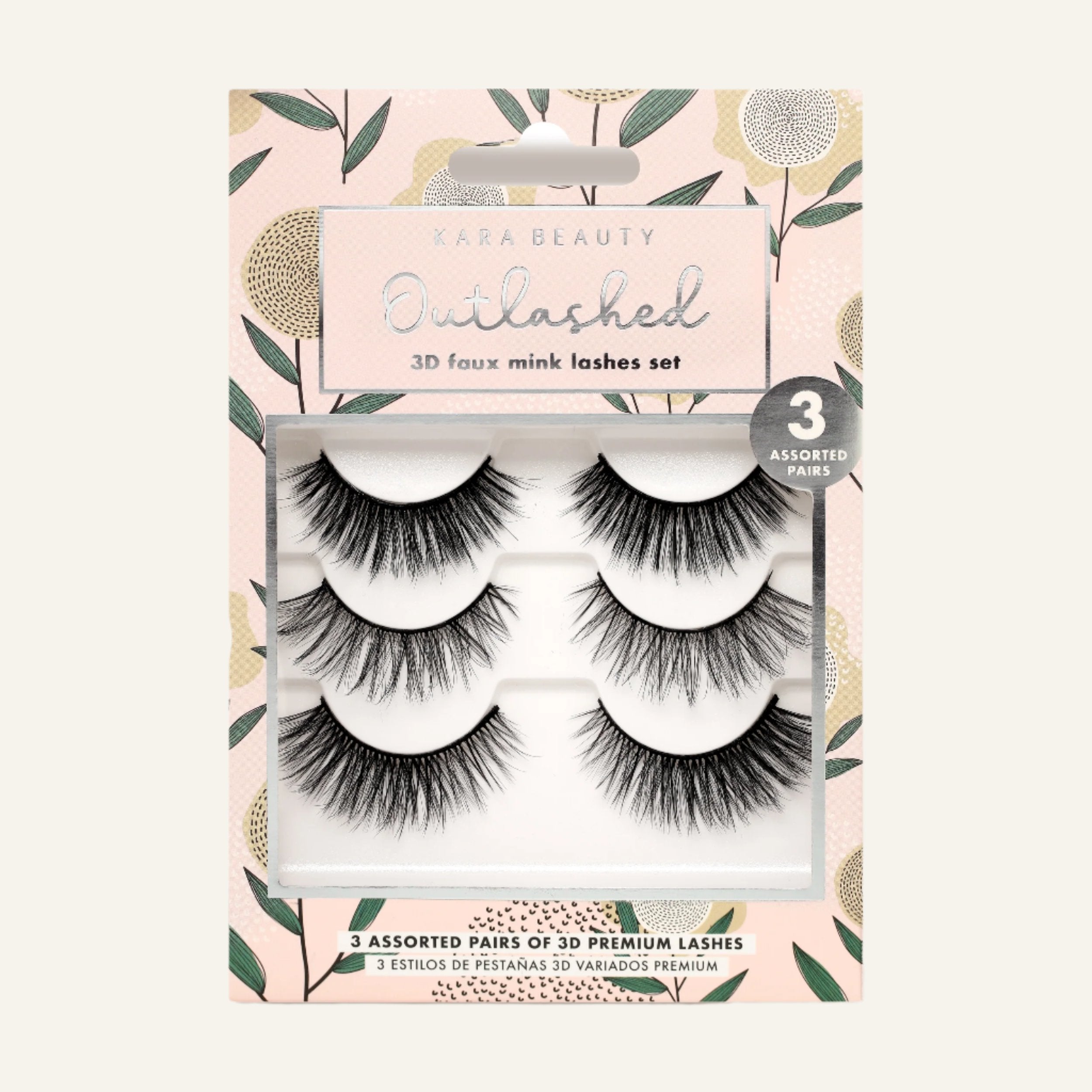 KL3207 OUTLASHED 3D Faux Mink Lashes 3 PAIRS ASSORTED