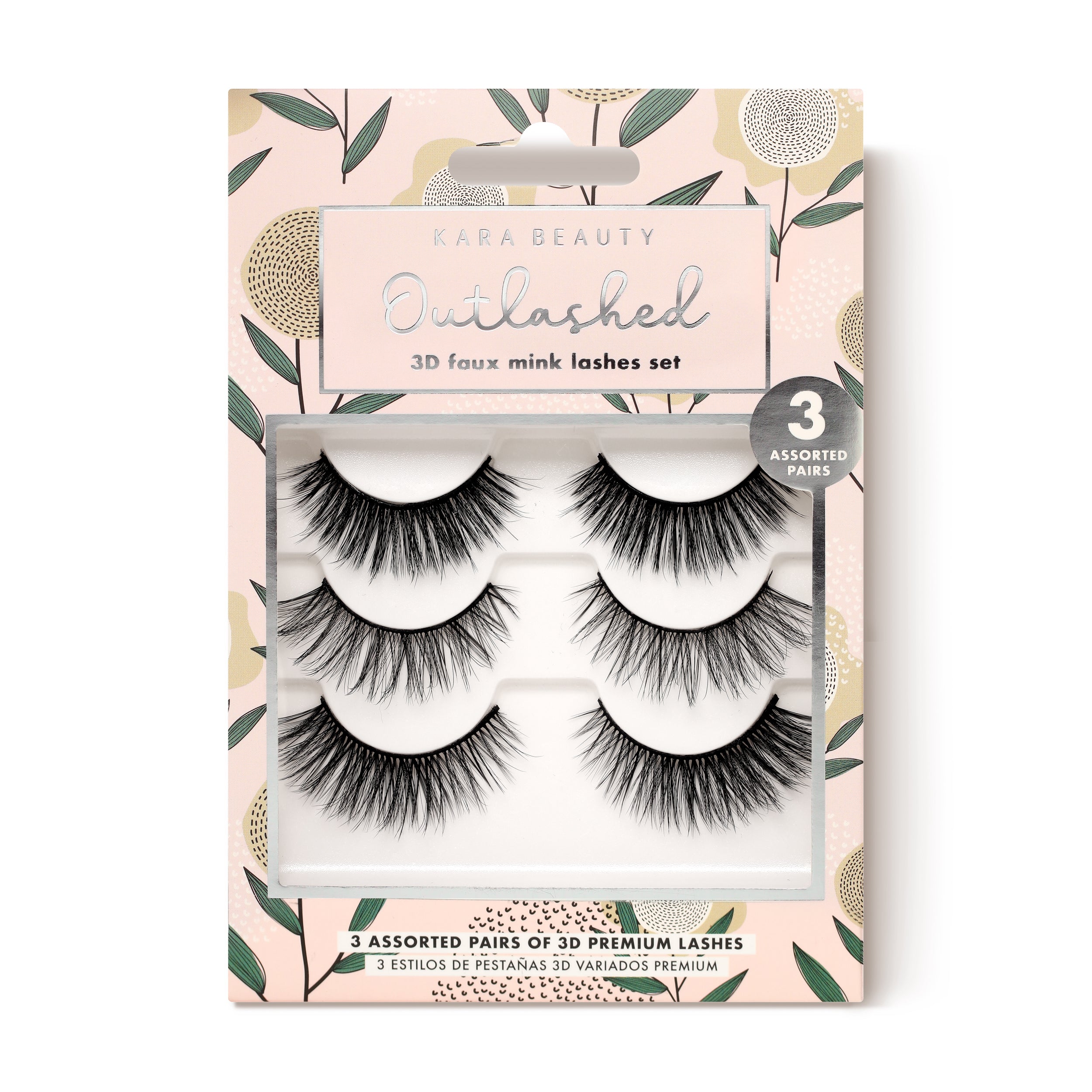 KL3207 OUTLASHED 3D Faux Mink Lashes 3 PAIRS ASSORTED