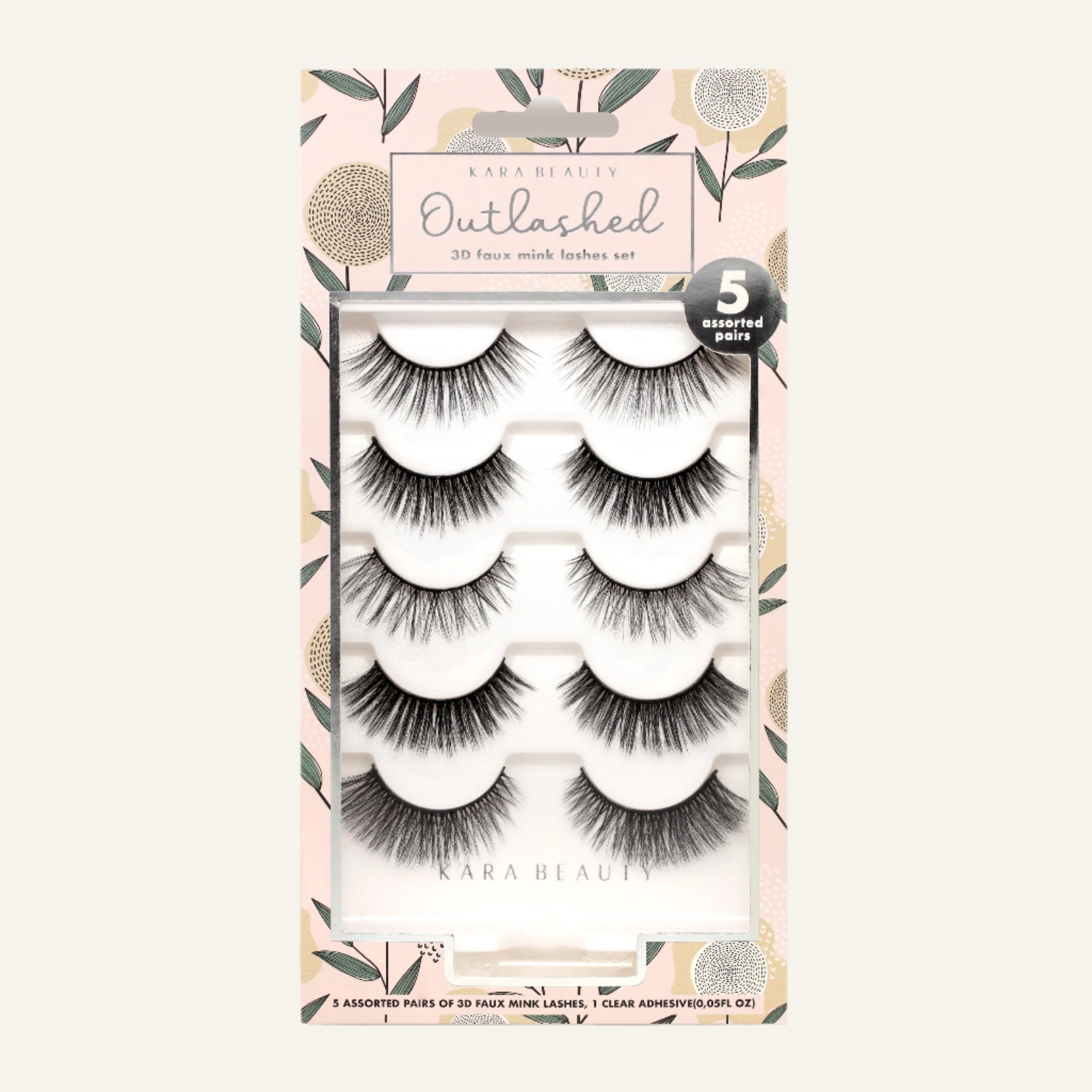 KL5207 OUTLASHED 3D Faux Mink Lashes 5 PAIRS ASSORTED