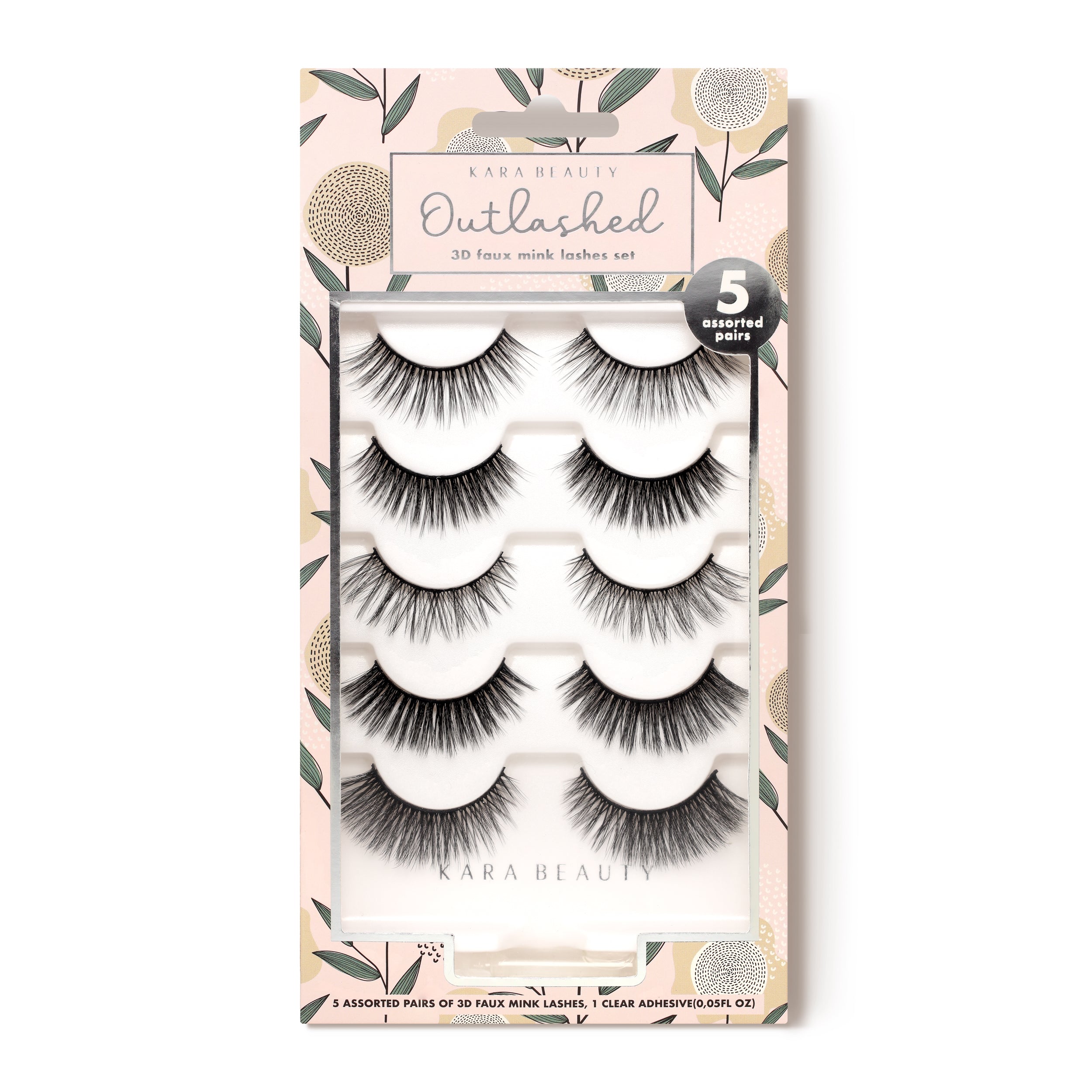 KL5207 OUTLASHED 3D Faux Mink Lashes 5 PAIRS ASSORTED
