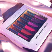 Shot of packaging for Love U Berry Much liquid lipstick set