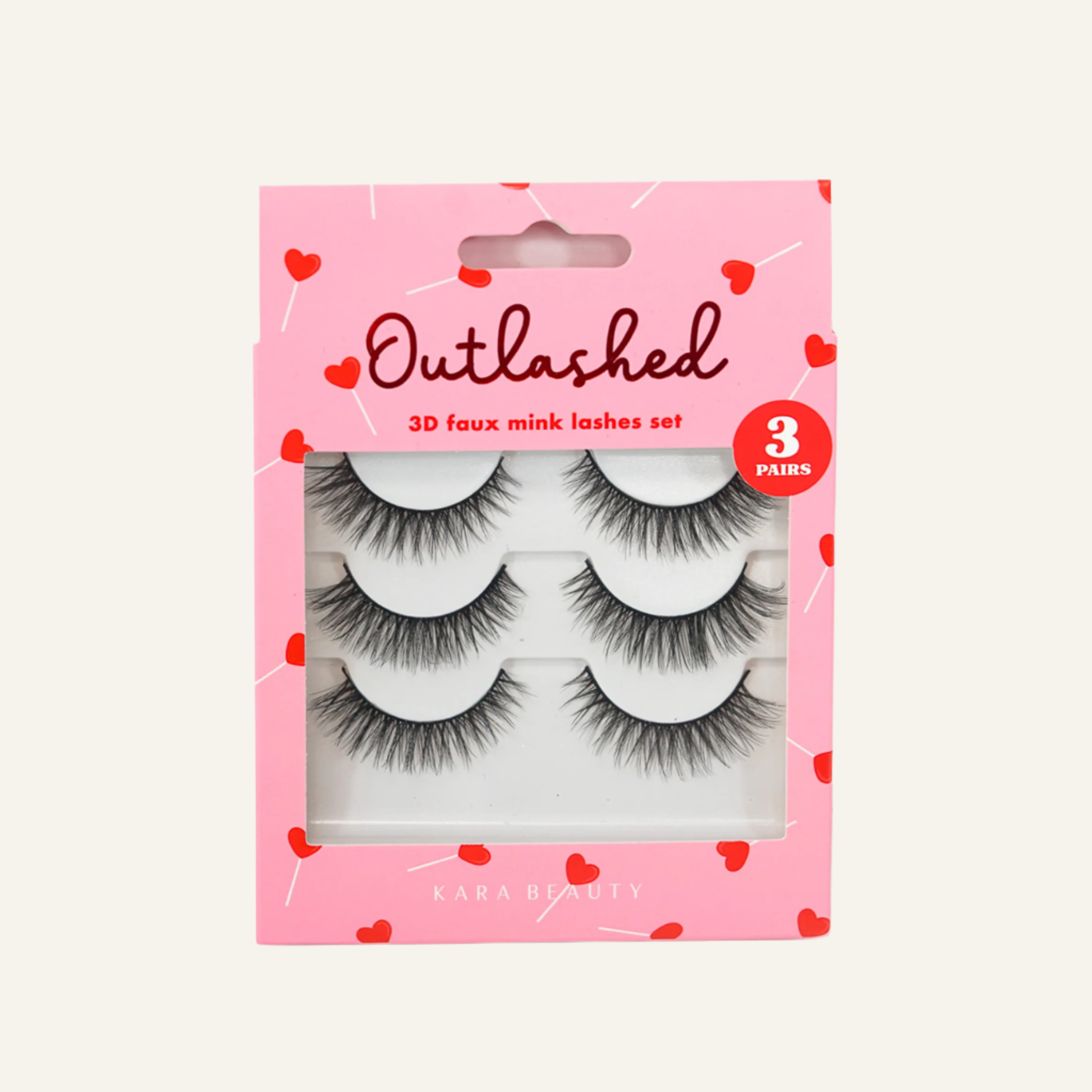 LV3012 OUTLASHED 3D Faux Mink Lashes 3 PAIRS
