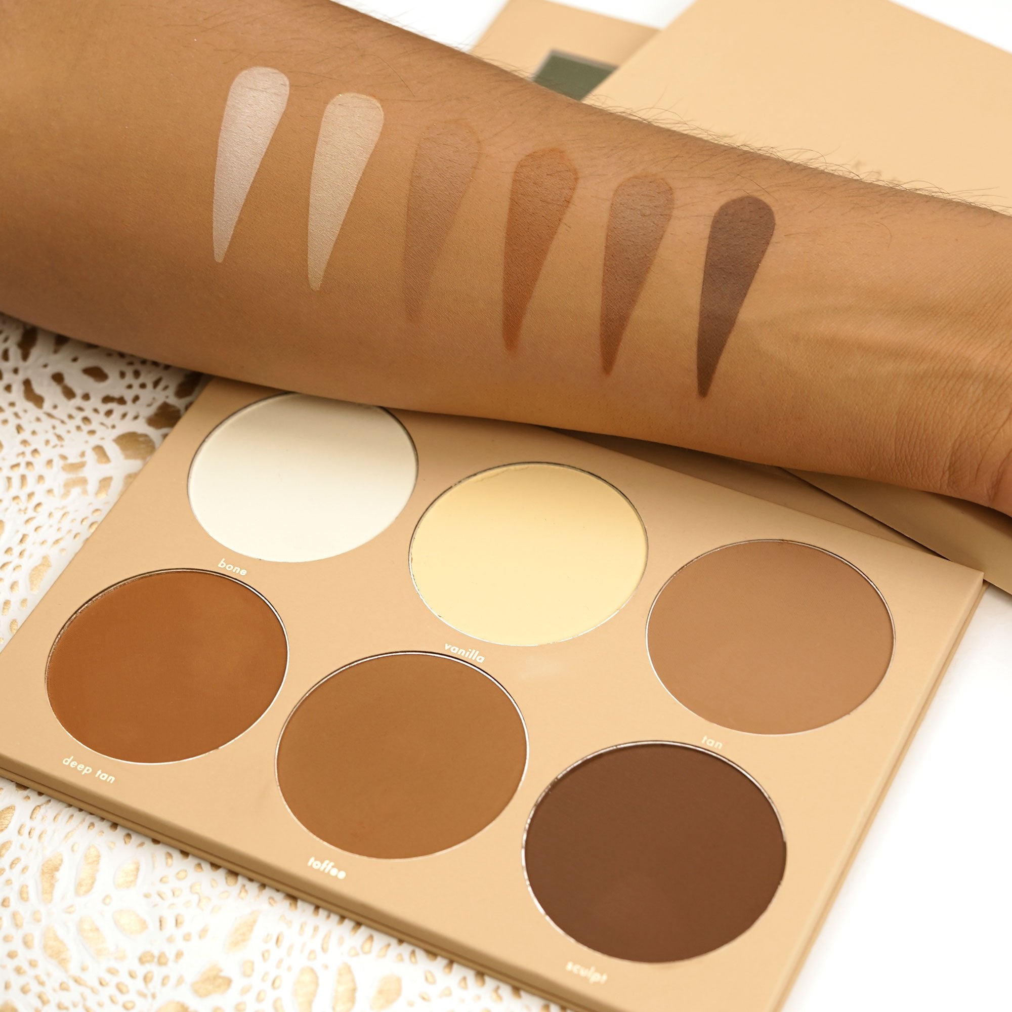Swatches of Perferctly Defined Contour and Highlight Palette