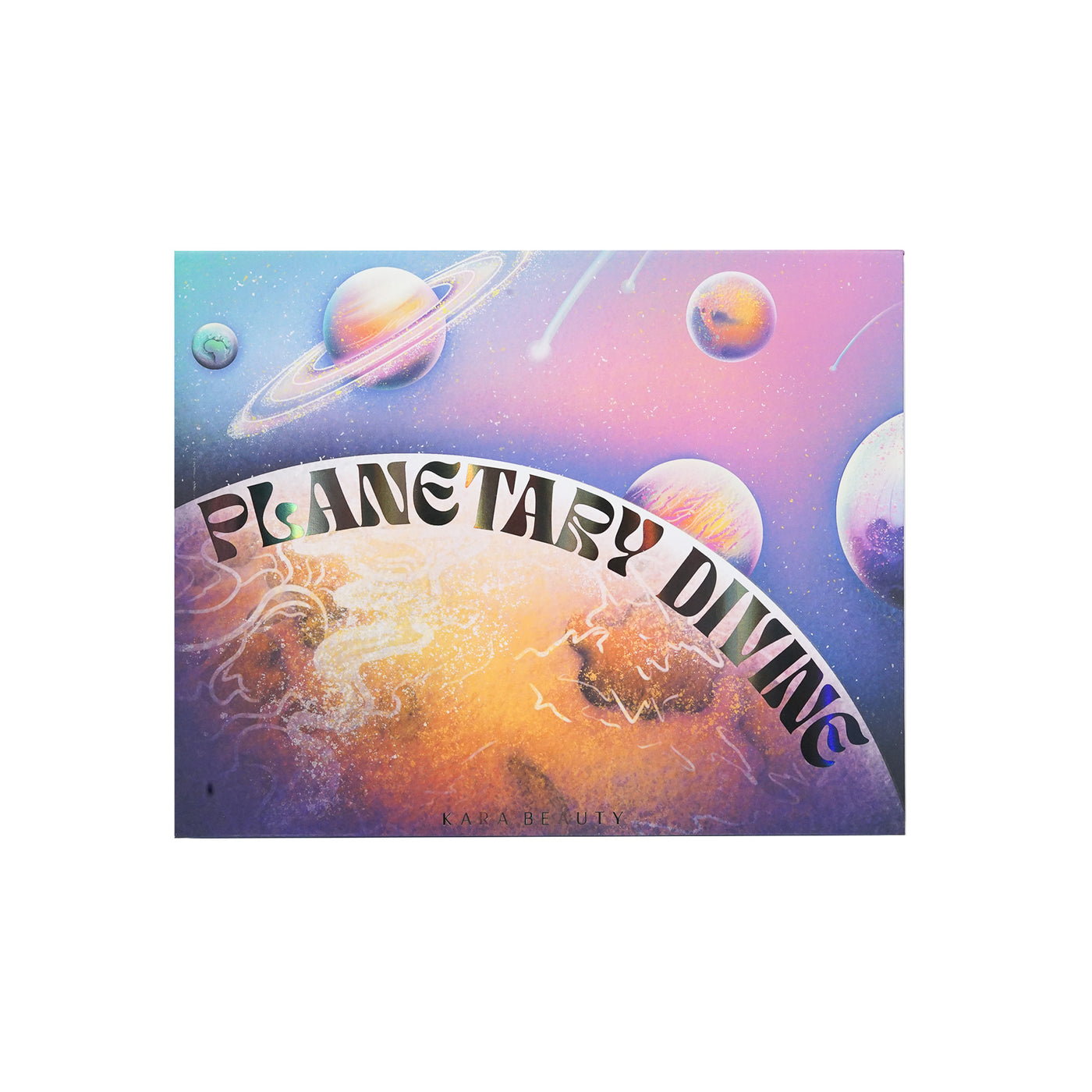 Packaging of Kara Beauty's Planetary Divine - Space inspired - 32-Shades Vegan Eyeshadow Palette