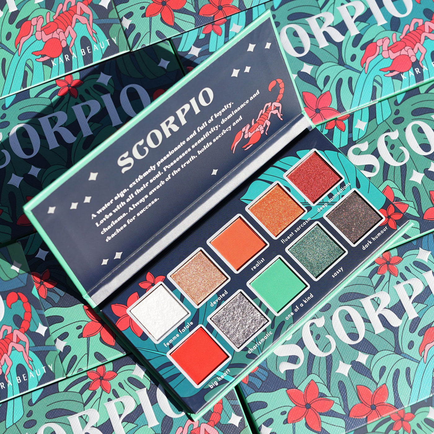 Kara Beauty Scorpio horoscope vegan eyeshadow palette full view