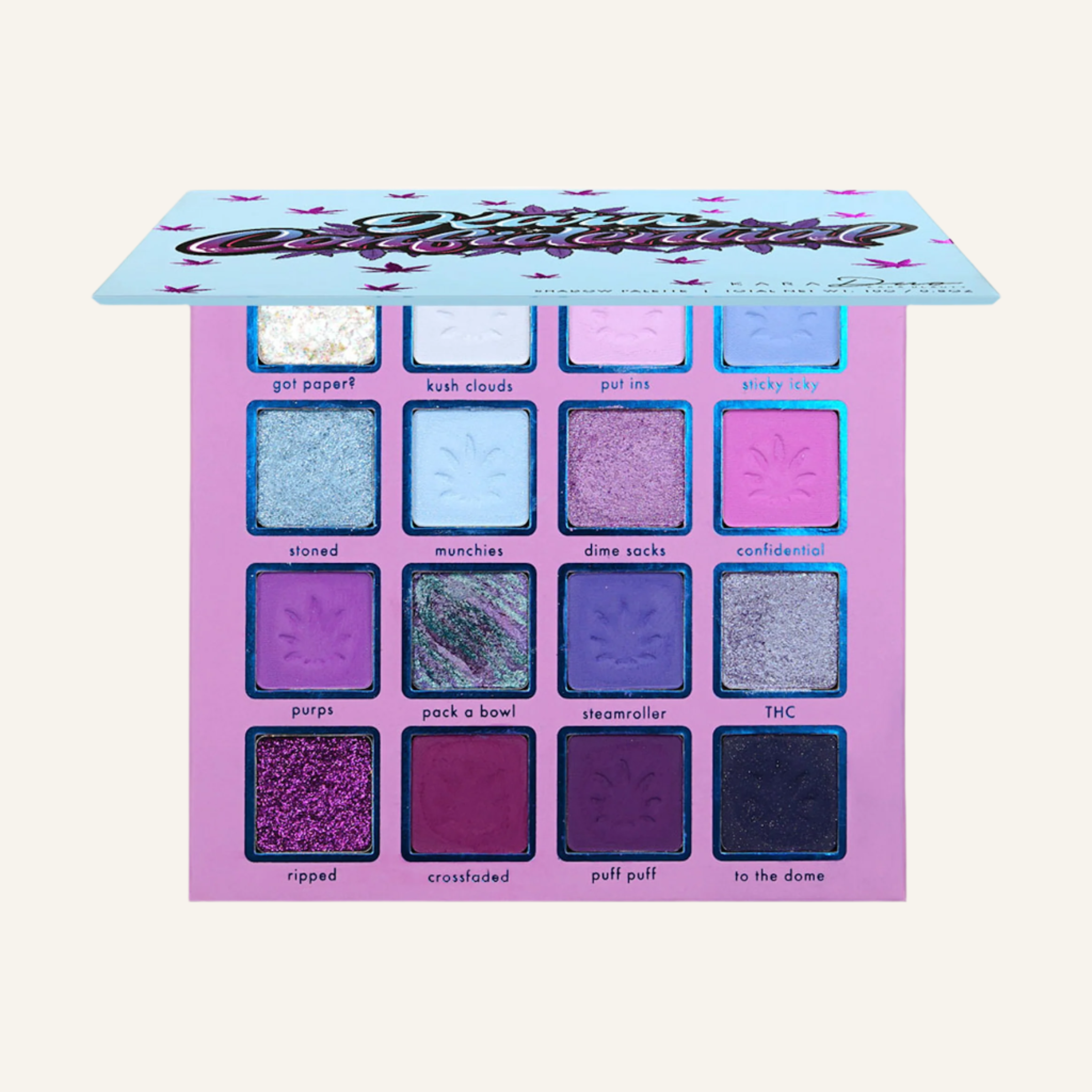Kara Beauty's Kara Confidential Weed-Themed 16-Shade Eyeshadow Palette - Vegan